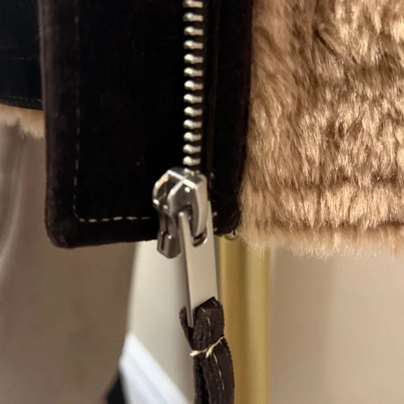 NWT Zara | ZW COLLECTION FAUX SHEARLING DOUBLE-FACED Tan Teddy Jacket for Women - Picture 16 of 17